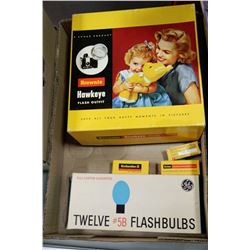 BOX W/VINTAGE BROWNIE HAWKEYE