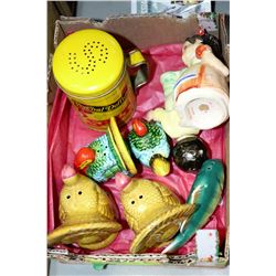 BOX OF VINTAGE SALT & PEPPER SHAKERS