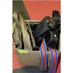 BOX OF MISC. WW2&RCMP HOLSTER SETS - LEATHER