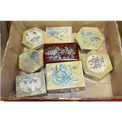 LOT OF 6 JAPANESE JEWELLERY BOXES