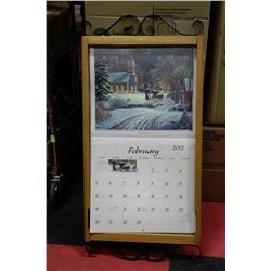 DECORATIVE WOOD&METAL CALENDER FRAME
