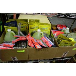 3 BOXES OF CLEANING SUPPLIES, 4L OF FLOOR CLEANER