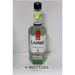 SIX 750ML BOTTLES LAMBS WHITE RUM 40%