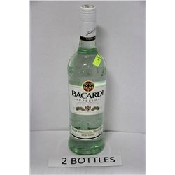 TWO 750ML BOTTLES BACARDI WHITE RUM 40%