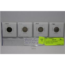 GEORGE V SILVER DIMES 1913-14-15-16 X4