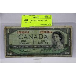 1954 DEVIL'S FACE ONE DOLLAR BANKNOTE