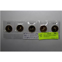 NON CIRC ISSUE PROOF LOONIES 1997-98-99-00-01 X5