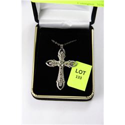 STERLING SILVER CHAIN WITH CROSS PENDANT
