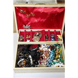 JEWELLERY BOX FILLED WITH ASSORTED COSTUME