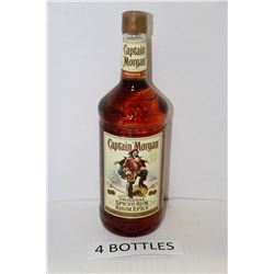 FOUR 1.14L BOTTLES CAPTAIN MORGANS SPICED RUM