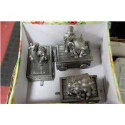 PEWTER TRAIN JEWELLERY BOXES