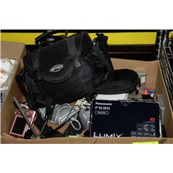 BOX W/CAMERAS, BAG & ACCESSORIES
