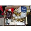 Image 1 : BOX OF CHRISTMAS ORNAMENTS
