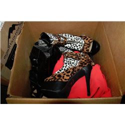 BOX WITH GUESS PURSE, WOMENS HEELS, BLAZERS (NEW)