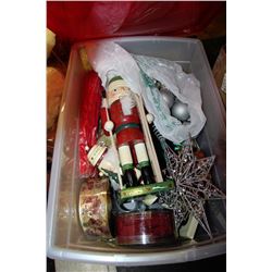 BOX OF ASSORTED CHRISTMAS DECORATIONS