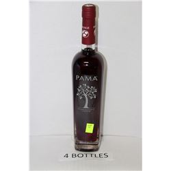FOUR 750ML BOTTLES PAMA POMEGRANITE LIQUEUR 17%
