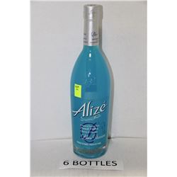 SIX 750ML BOTTLES OF ALIZE BLUE PASSION