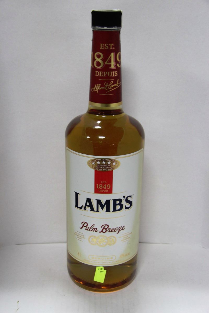 3L BOTTLE LAMBS PALM BREEZE RUM 40