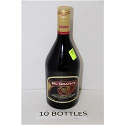 TEN 750ML BOTTLES OF MCGRATH'S IRISH CREAM LIQUOR