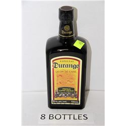 EIGHT 750ML BOTTLES DURANGO COFFEE LIQUEUR 21%
