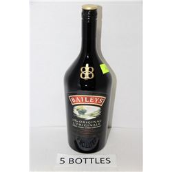 FIVE 1.14L BOTTLES BAILEYS ORIGINAL LIQUEUR