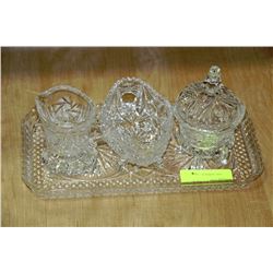 ESTATE CRYSTAL CREAM AND SUGAR SERVING SET