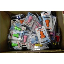 BOX OF NEW DUAL PORT USB CAR CHARGER PLUG INS