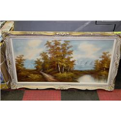 LARGE OIL ON CANVAS NATURE SCENE