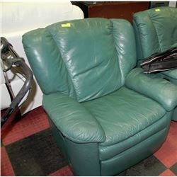 GREEN LEATHER ROCKER/RECLINER