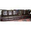 Image 1 : NEW BROWN LEATHERETTE RECLINING SOFA AND LOVE SEAT