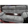 Image 3 : GREY W/ BLACK ACCENT FABRIC RECLINING SOFA & LOVE
