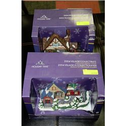 HOLIDAY TIME 2004 COLLECTIBLE VILLIAGE LIGHTED