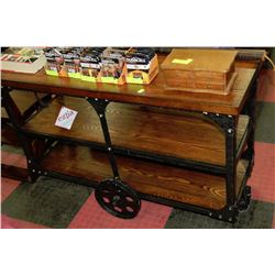 NEW WOOD AND METAL SOFA TABLE