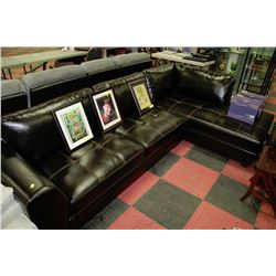 NEW BLACK LEATHERETTE L SHAPE SECTIONAL