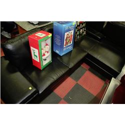 NEW BLACK LEATHERETTE CHAISE LOUNGE SECTIONAL