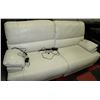 Image 1 : WHITE LEATHER ELECTRIC RECLINING SOFA
