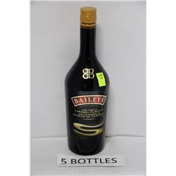 FIVE 750ML BOTTLES OF BAILEYS CARAMEL FLAVOURED