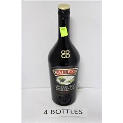 FOUR 750ML BOTTLES ORIGINAL BAILEYS LIQUEUR 17%
