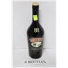 Image 1 : FOUR 750ML BOTTLES ORIGINAL BAILEYS LIQUEUR 17%