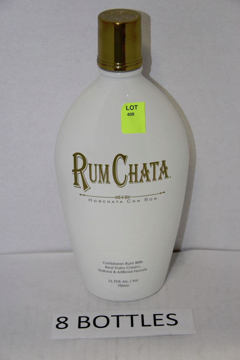 EIGHT 750ML BOTTLES RUM CHATA WITH REAL DAIRY