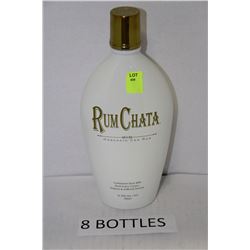 EIGHT 750ML BOTTLES RUM CHATA  WITH REAL DAIRY