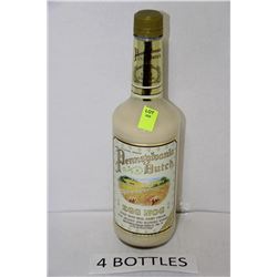 FOUR 750ML BOTTLES EGGNOG LIQUEUR 14.75%