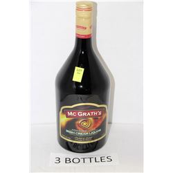 THREE 1.14L BOTTLES MCGRATHS IRISH CREAM LIQUEUR