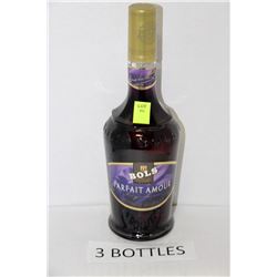 THREE 750ML BOTTLES PARFAIT AMOUR IMPORTED