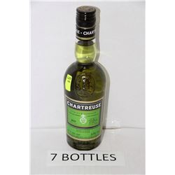 SEVEN 375ML BOTTLES CHARTREUSE FRENCH LIQUEUR 55%
