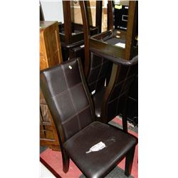SET OF 5 WOOD AND LEATHERETTE SIDECHAIRS