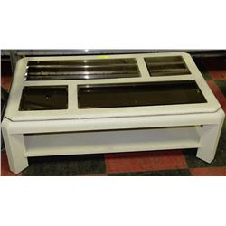 SPECKLED CREAM COFFEE TABLE WITH BEVELLED MIRROR