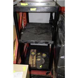 3 TIER AUDIO/VIDEO CART WITH BUILT IN ELECTRICAL