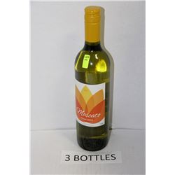 3-750ML BOTTLES MOSCATO WHITE WINE 7%