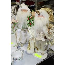 PAIR OF SANTA ORNAMENTS